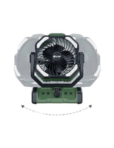 Holdcarp Rechargeable DoubleMotor Fan 20 000mAh extra leise 60db mit Fernbedinung, Licht und Schwenkbaren Kopf Powerbank-Ange...