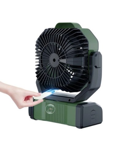 Holdcarp Rechargeable DoubleMotor Fan 20 000mAh extra leise 60db mit Fernbedinung, Licht und Schwenkbaren Kopf Powerbank-Ange...