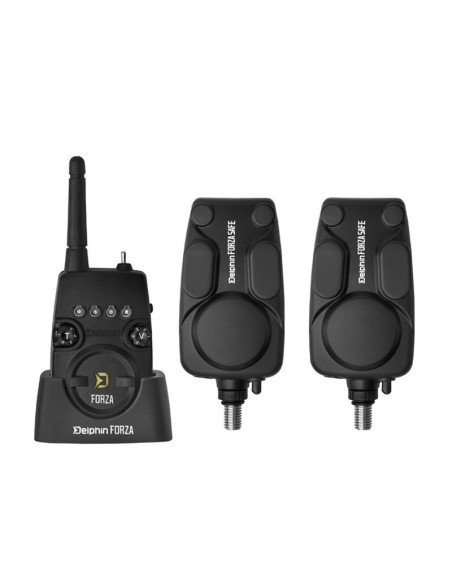Delphin Forza 2+1 LIFE+ Bissanzeiger Set Multi Color Bitealarm Funkbissanzeiger mit Empfänger und Transportkoffer-Bissanzeige...
