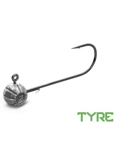 Delphin TYRE Jigkopf mit Halter 7,5g-4/0 5 Stück Ultra Strong Jighaken Gummifisch Montage-Hook & Co-JJ-Fishing