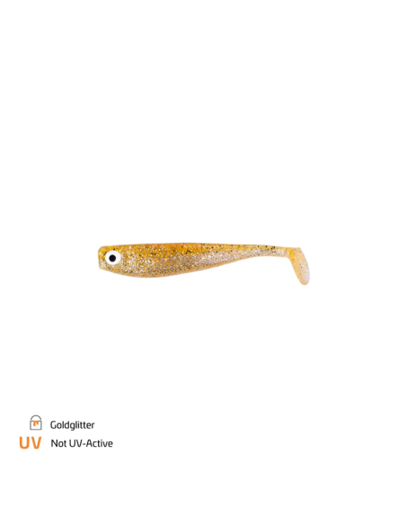 Zeck Fishing ZANDER Gummi Goldglitter 9cm 5,9g 3 Stück Low-Action Gummifisch von Sebastian Hänel Gummiköder Spinnfischen-Gumm...