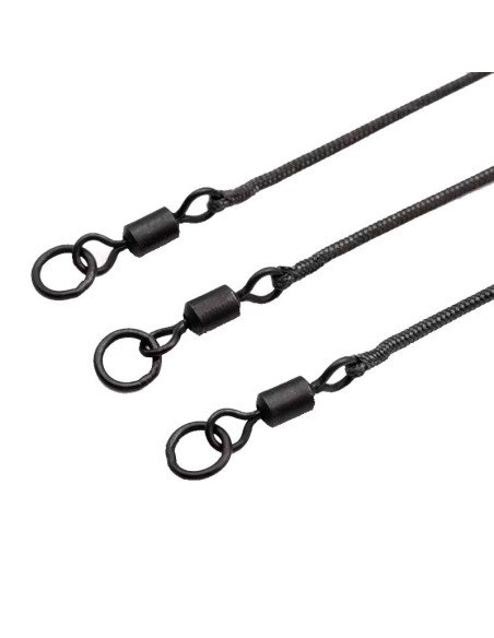 Korda Kable Leadcore Leader 1m 3 Stück Weed Silt Ring Swivel Schlaufe-Leader & Leadcore-JJ-Fishing