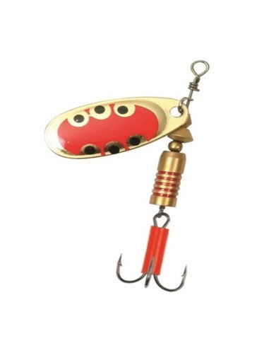 Q-Tac Profi Spinner 14g Gold-Rot Spinnköder Predator Bait-Blinker / Spinnköder-JJ-Fishing