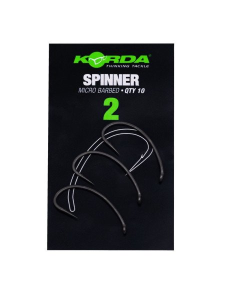 Korda Spinner Size 2 Micro Barbed 10 Stück Angelhaken Extra Scharf-Hook & Co-JJ-Fishing