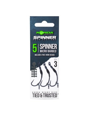 Korda Spinner Hook Sections Spinner Size 5 Micro Barbed 3 Stück Rig Angelhaken-Hook & Co-JJ-Fishing