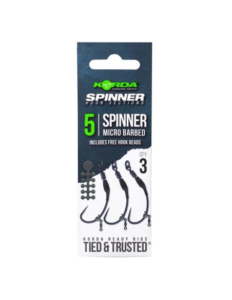 Korda Spinner Hook Sections Spinner Size 5 Micro Barbed 3 Stück Rig Angelhaken-Hook & Co-JJ-Fishing
