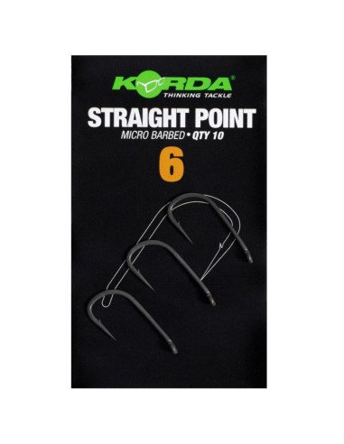 Korda Straight Point Size 6 Micro Barbed 10 Stück Angelhaken Extra Scharf-Hook & Co-JJ-Fishing
