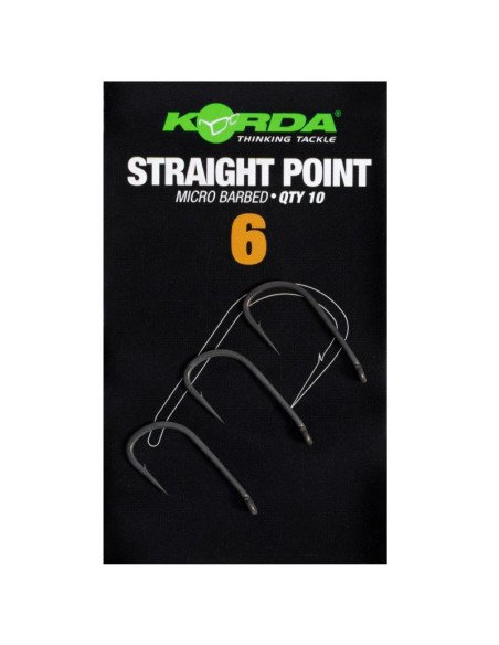 Korda Straight Point Barbed 6 Micro Barbed 10Stk. Angelhaken Extra Scharf-Hook & Co-JJ-Fishing