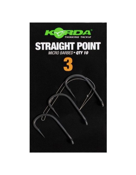 Korda Straight Point Size 3 Micro Barbed 10 Stück Angelhaken Extra Scharf-Hook & Co-JJ-Fishing