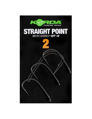 Korda Straight Point Size 2 Micro Barbed 10 Stück Angelhaken Extra Scharf-Hook & Co-JJ-Fishing
