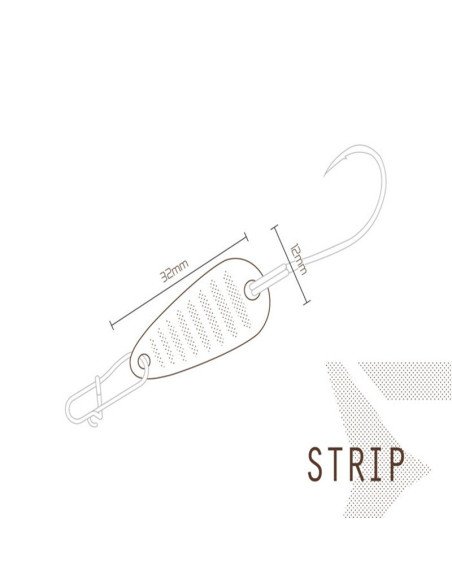 Delphin STRIP Spoon Auro 1 Stück 3,2cm 2g Hook 8 Forellen Blinker Trout Bait Spinnköder Ultra Leicht-Blinker / Spinnköder-JJ-...