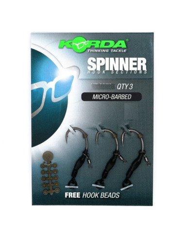 Korda Spinner Hook Sections Krank 6 Micro Barbed 3Stk. Krank Angelhaken Extra Scharf Pop Up Montage-Hook & Co-JJ-Fishing