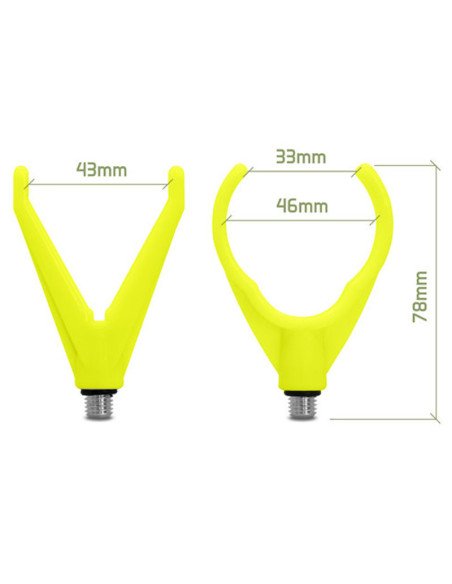 Delphin HoldSET 2 Stück Fluo Gelb Uni Rod Rest Rutenauflagen Set-Rutenauflagen-JJ-Fishing