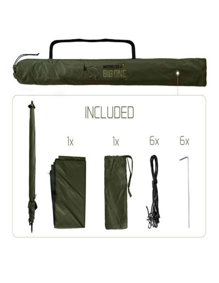 Delphin BigONE CAPE 250cm inkl. 3/4 Seitenwände Regenschirm Wasserdicht Angelschirm-Tackle & Co-JJ-Fishing