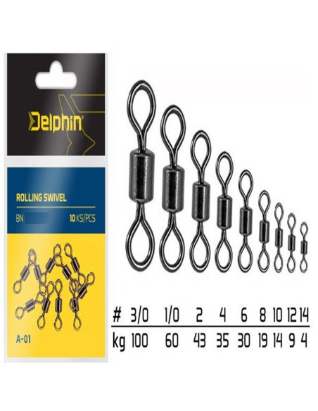 Delphin Rolling Swivel with Fastlock Snap BN/6 Angler Wirbel-Endtackle-JJ-Fishing