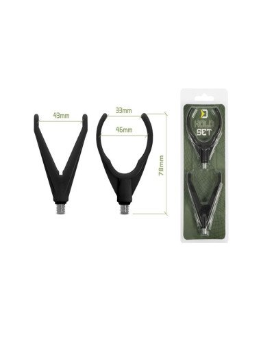 Delphin HoldSET 2 Stück Black Uni Rod Rest Rutenauflagen Set-Rutenauflagen-JJ-Fishing