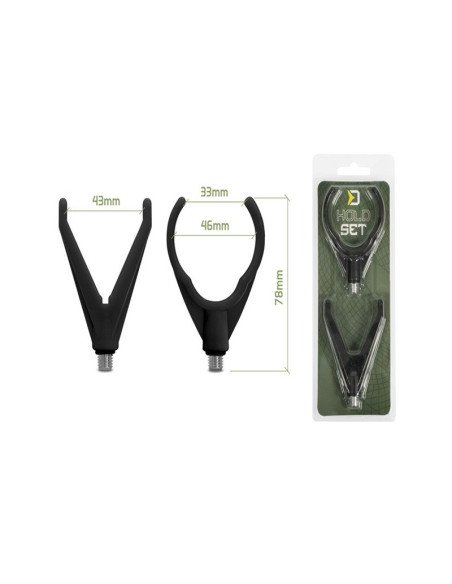 Delphin HoldSET 2 Stück Black Uni Rod Rest Rutenauflagen Set-Rutenauflagen-JJ-Fishing