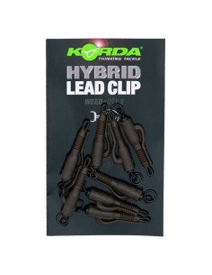Korda Hybrid Lead Clip Weed 8 Stück Safty Clip integrieter Swivel-Vorfachmaterial & Montage-Zubehör-JJ-Fishing