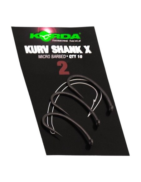 Korda Kurv Shank X Size 2 Micro Barbed 10 Stück Angelhaken Extra Scharf Ultra Stark-Hook & Co-JJ-Fishing
