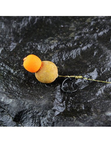 Carp Academy Teflon Size 2 Special Pop Up Rig 2 Stück Länge 20cm 25lb Barbed Vorfach mit Boilie Stopper-Vorfächer-JJ-Fishing