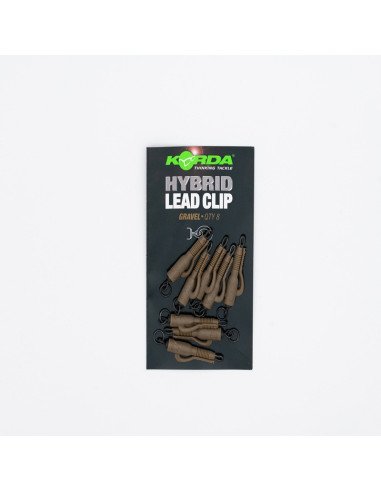Korda Hybrid Lead Clip Gravel 8 Stück Safty Clip integrieter Swivel-Vorfachmaterial & Montage-Zubehör-JJ-Fishing
