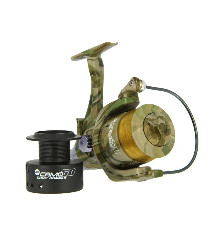 NGT Camo 60 Angelrolle Freilaufrolle mit Schnur-Freilaufrollen-JJ-Fishing