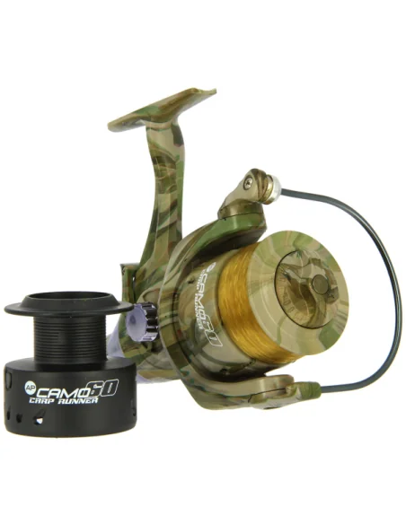 NGT Camo 60 Angelrolle Freilaufrolle mit Schnur-Freilaufrollen-JJ-Fishing