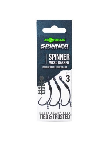 Korda Spinner Hook Sections Spinner Size 6 Micro Barbed 3 Stück Rig Angelhaken-Hook & Co-JJ-Fishing
