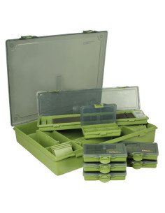Carp Academy Carp Tackle Box Set Green All-In-One Set End Tackle Box-Tackle Boxen-JJ-Fishing