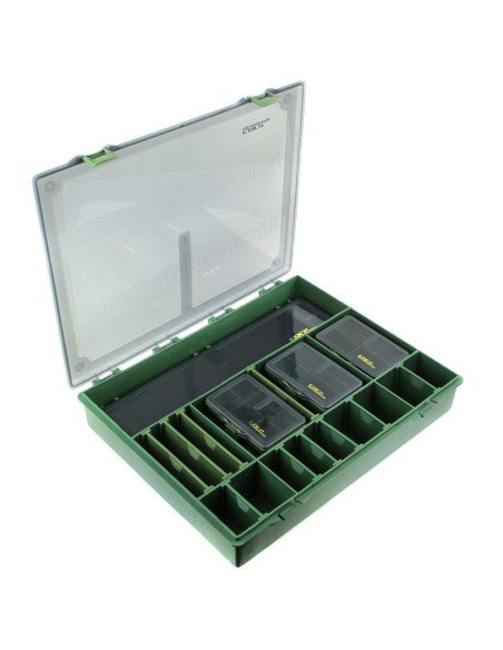 Carp Academy Carp Tackle Box All-In-One Set Green End Tackle Box-Tackle Boxing-JJ-Fishing