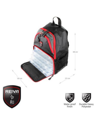 Reiva Pathfinder Spinning Rucksack L mit 4 Tackle Boxen Angelrucksack Backpack-Angeltaschen-JJ-Fishing