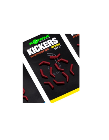 Korda Kickers Bloodworm Red Medium 10 Stück Hakenwinkel Fischmaul-Vorfachmaterial & Montage-Zubehör-JJ-Fishing