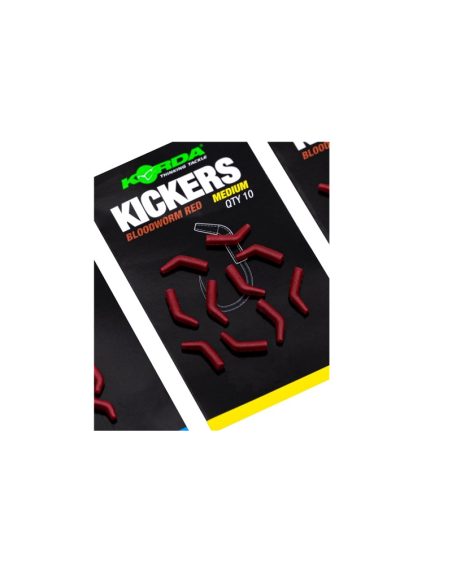 Korda Kickers Bloodworm Red Medium 10 Stück Hakenwinkel Fischmaul-Vorfachmaterial & Montage-Zubehör-JJ-Fishing