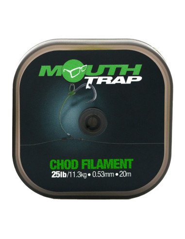 Korda Mouth Trap 25lb 0,53mm 20m Chod Filament Extra Steif Biegefähig-Vorfachmaterial & Montage-Zubehör-JJ-Fishing