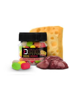 Delphin MIX D SNAX WAFTER Käse - Leber Dumbel 7x5,5mm 20g Method Feeder Multi Mix Angelköder-Köder-JJ-Fishing