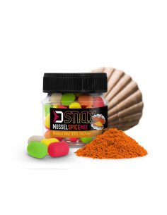 Delphin MIX D SNAX WAFTER Mussel Spice Dumbel 7x5,5mm 20g Method Feeder Multi Mix Angelköder-M.F. Wafter-JJ-Fishing