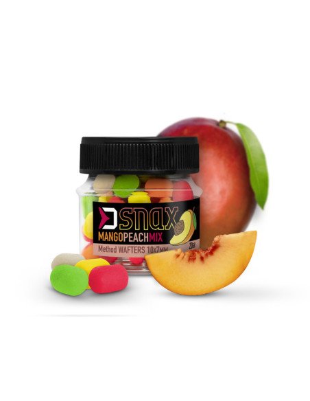 Delphin MIX D SNAX WAFTER Mango - Pfirsich Dumbel 7x5,5mm 20g Method Feeder Multi Mix Angelköder-Köder-JJ-Fishing