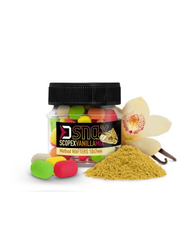 Delphin MIX D SNAX WAFTER Scopex - Vanille Dumbel 7x5,5mm 20g Method Feeder Multi Mix Angelköder-Bait-JJ-Fishing