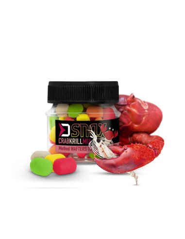 Delphin MIX D SNAX WAFTER Krabbe - Krill Dumbel 7x5,5mm 20g Method Feeder Multi Mix Angelköder-Bait-JJ-Fishing