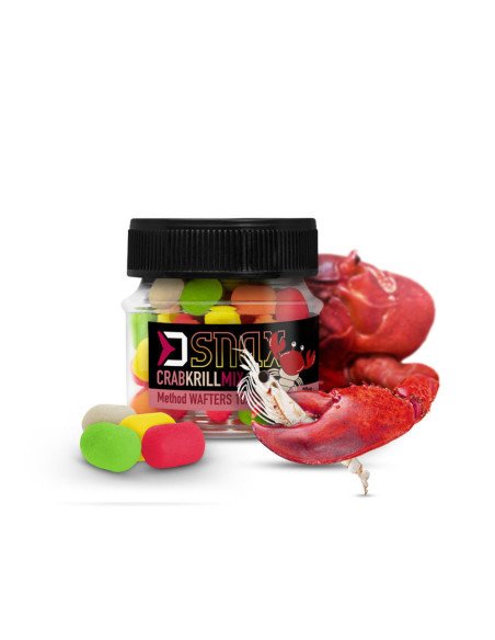 Delphin MIX D SNAX WAFTER Krabbe - Krill Dumbel 7x5,5mm 20g Method Feeder Multi Mix Angelköder-Köder-JJ-Fishing