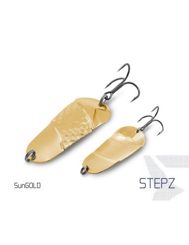 Delphin STEPZ Spoon SunGOLD 1 Stück 7cm 10g Hook 2 Raubfisch Blinker Trout Bait Spinnköder Ultra Leicht-Blinker / Spinnköder-...