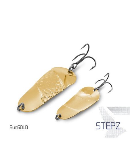 Delphin STEPZ Spoon SunGOLD 1 Stück 7cm 10g Hook 2 Raubfisch Blinker Trout Bait Spinnköder Ultra Leicht-Blinker / Spinnköder-...