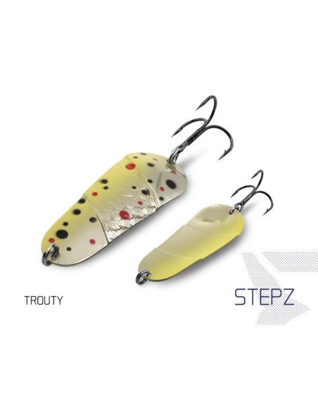 Delphin STEPZ Spoon TROUTY 1 Stück 7cm 10g Hook 2 Raubfisch Blinker Trout Bait Spinnköder Ultra Leicht-Blinker / Spinnköder-J...
