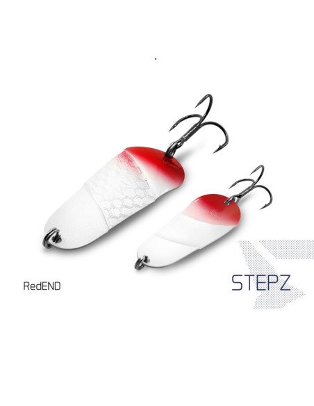 Delphin STEPZ Spoon RedEND 1 Stück 7cm 10g Hook 2 Raubfisch Blinker Trout Bait Spinnköder Ultra Leicht-Turn signals / spinnin...