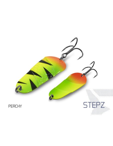 Delphin STEPZ Spoon PERCHY 1 Stück 7cm 10g Hook 2 Raubfisch Blinker Trout Bait Spinnköder Ultra Leicht-Turn signals / spinnin...