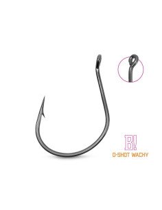 Delphin B! D-SHOT 1/0 WACKY Haken 8Stk. Angelhaken Drop Shot Montage-Hook & Co-JJ-Fishing