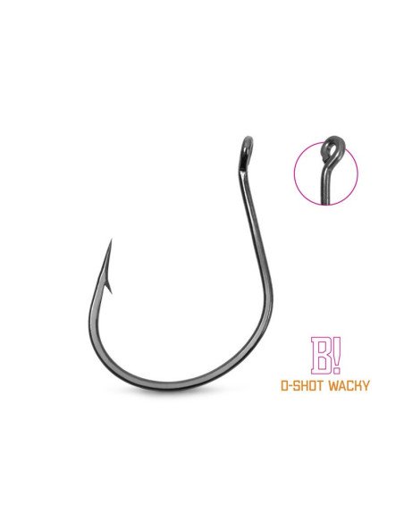 Delphin B! D-SHOT 2 WACKY Haken 8Stk. Angelhaken Drop Shot Montage-Hook & Co-JJ-Fishing