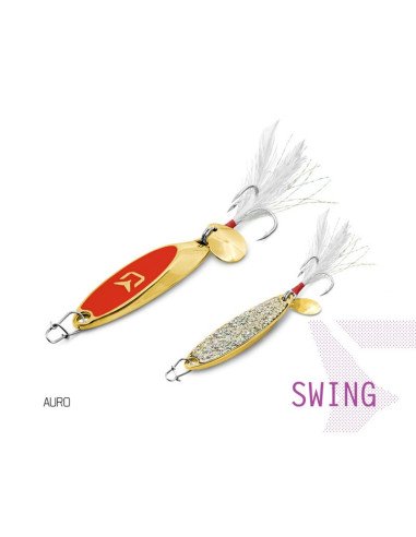 Delphin SWING Spoon AURO 1 Stück 5,7cm 15g Hook 6 Raubfisch Blinker Trout Bait Spinnköder Ultra Leicht-Blinker / Spinnköder-J...