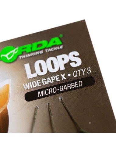 Korda Loop Rig Wide Gape X 6 18lb 3 Stück Ready tied Hook Sections Angelvorfach-Vorfächer-JJ-Fishing