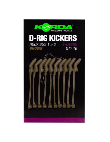 Korda Brown D-Rig Kickers X-Large Snager 10 Stk. Hakenwinkel Fischmaul-Leader material & mounting accessories-JJ-Fishing